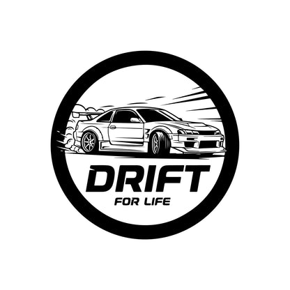 Drift for life black car sticker.