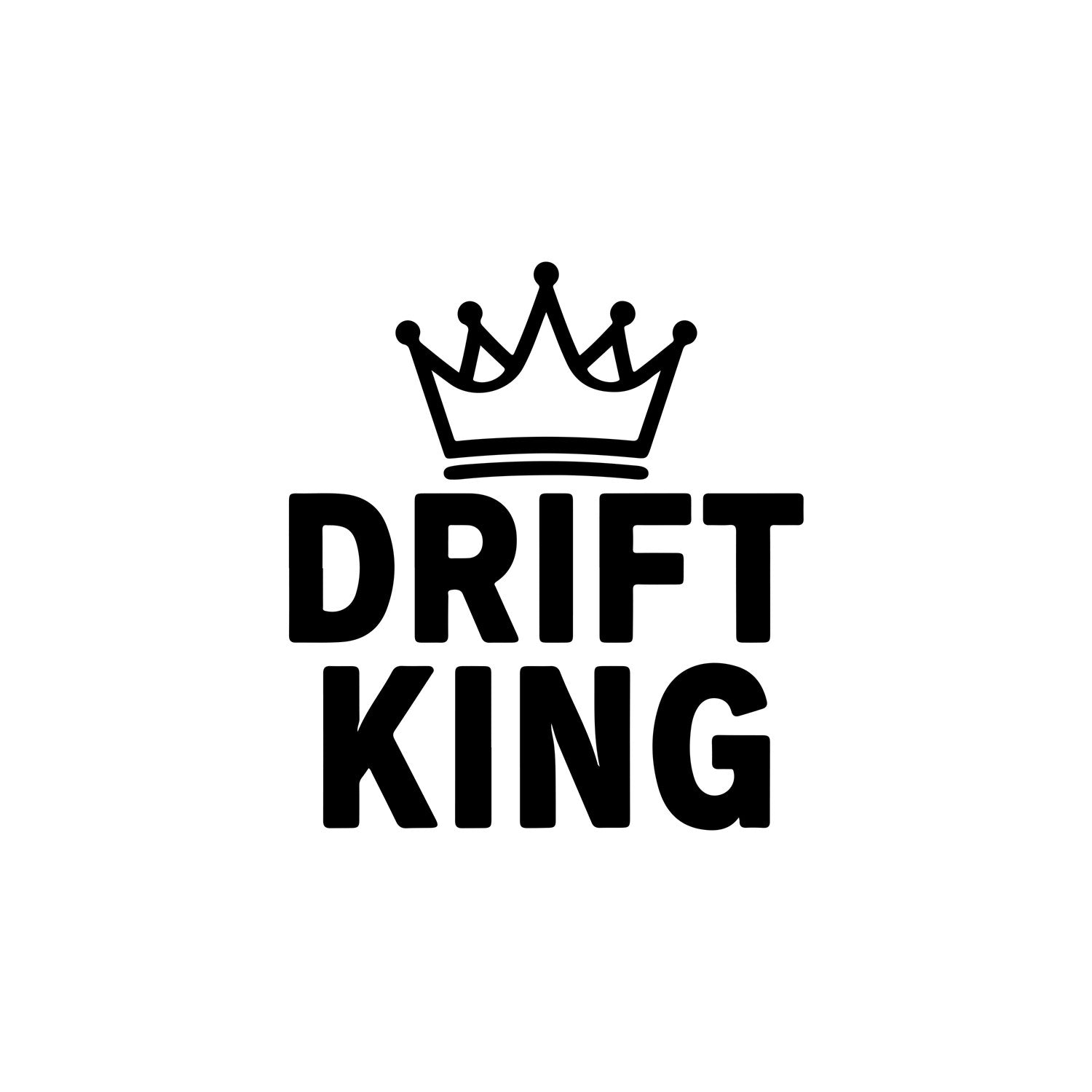 White Drift King 02 car sticker.