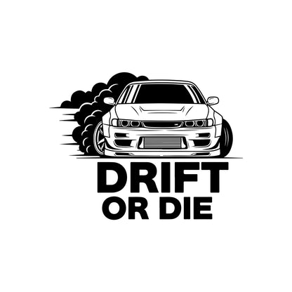Drift or die black car sticker.