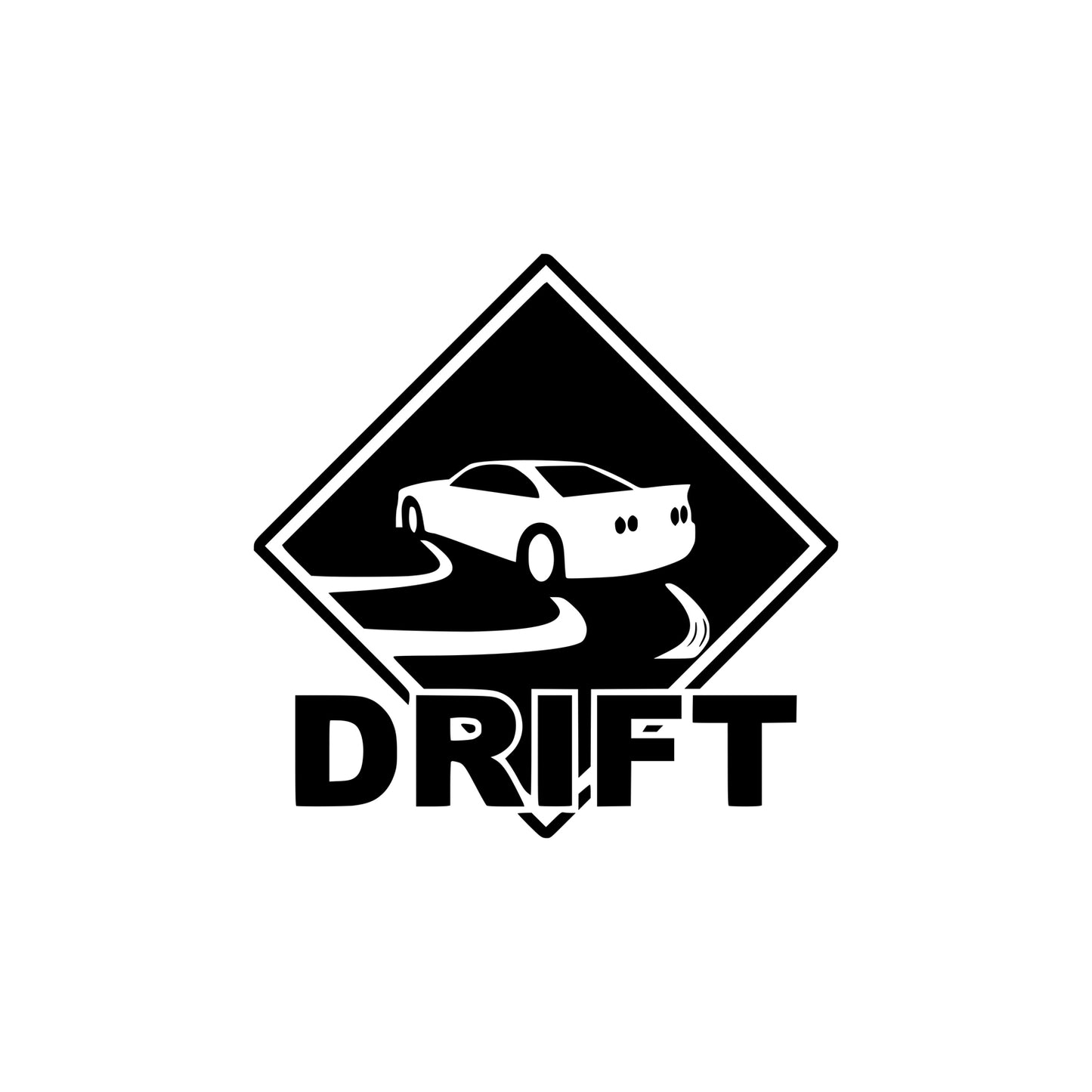 Black drift vinyl sticker on a white background.