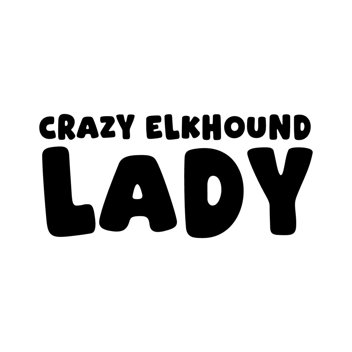 Elkhound – CRAZY DOG LADY Sticker – Car Window Decal – black sticker design on white background