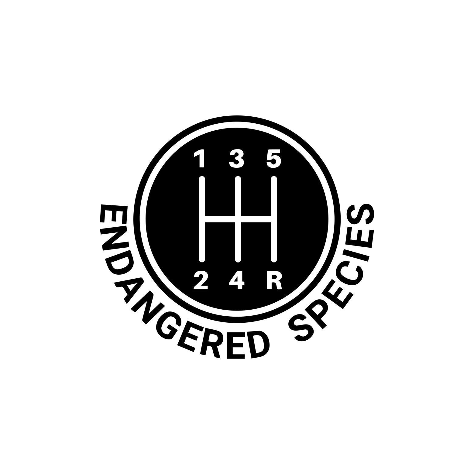 Black Endangered Species vinyl sticker decal on a white background.