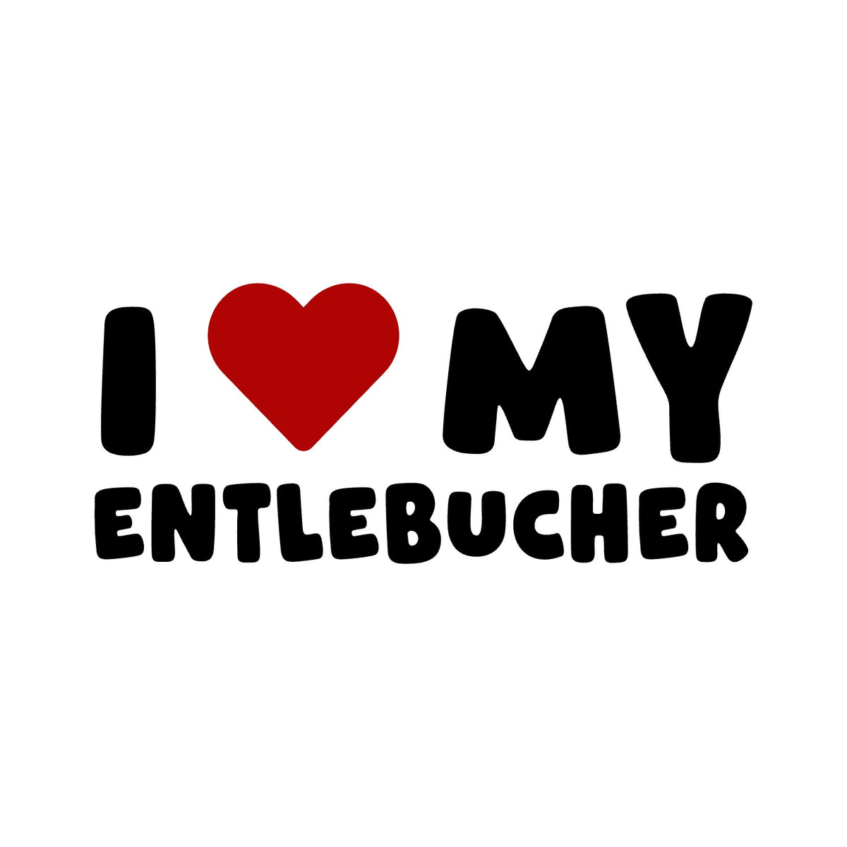 Entlebucher Mountain Dog – I LOVE MY DOG Sticker – Car Window Decal – black sticker design on white background