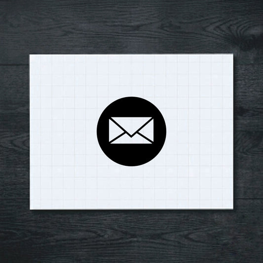 Black envelope inside a circle vinyl sticker