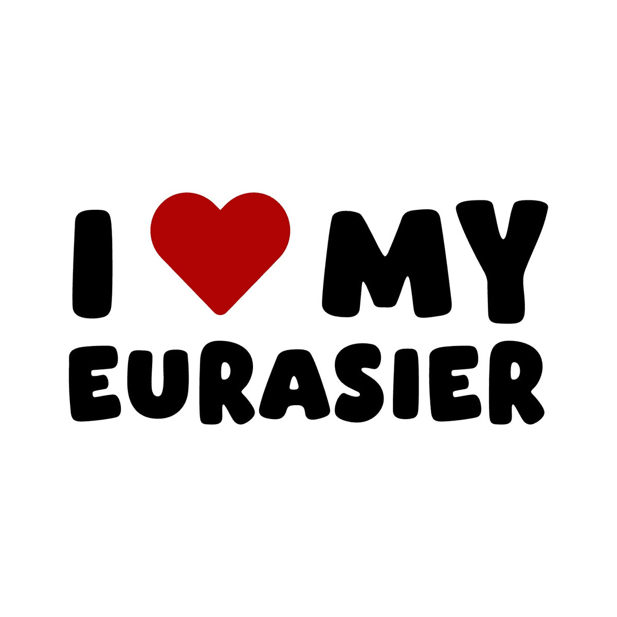 Eurasier – I LOVE MY DOG Sticker – Car Window Decal – black sticker design on white background
