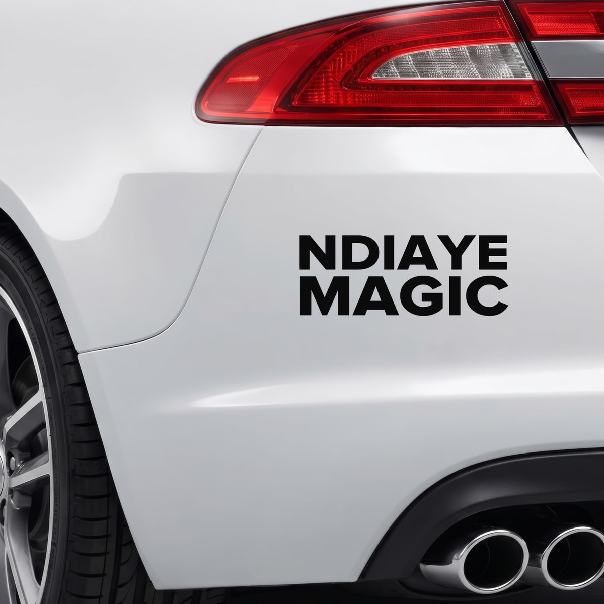 Everton – NDIAYE MAGIC Sticker – Car Window Decal – Black vinyl bumper decal on car