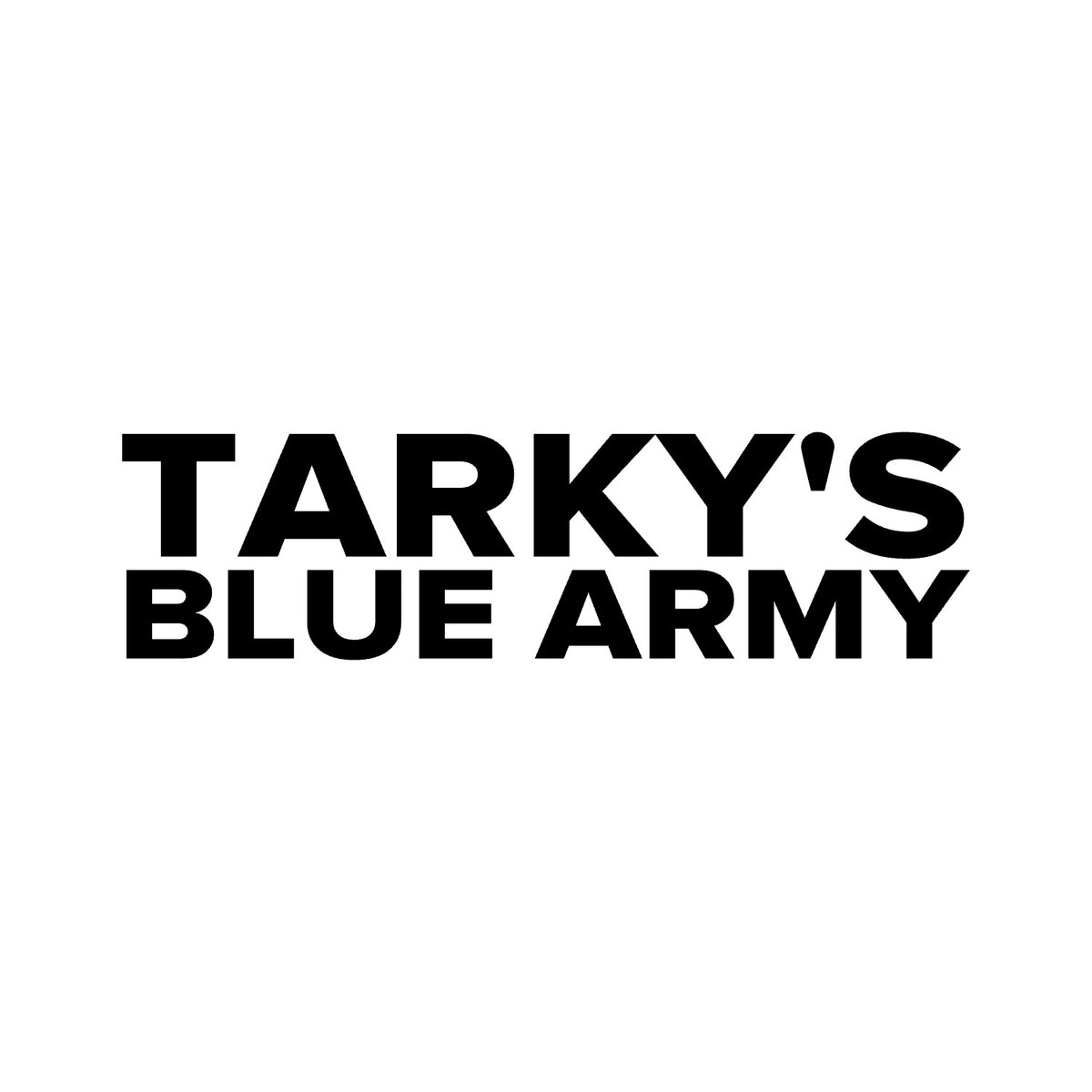 Everton – TARKY'S BLUE ARMY Sticker – Car Window Decal – black sticker design on white background