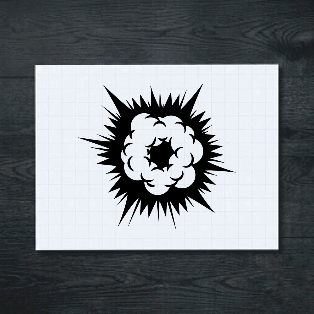 Black explosion graphic vinyl sticker