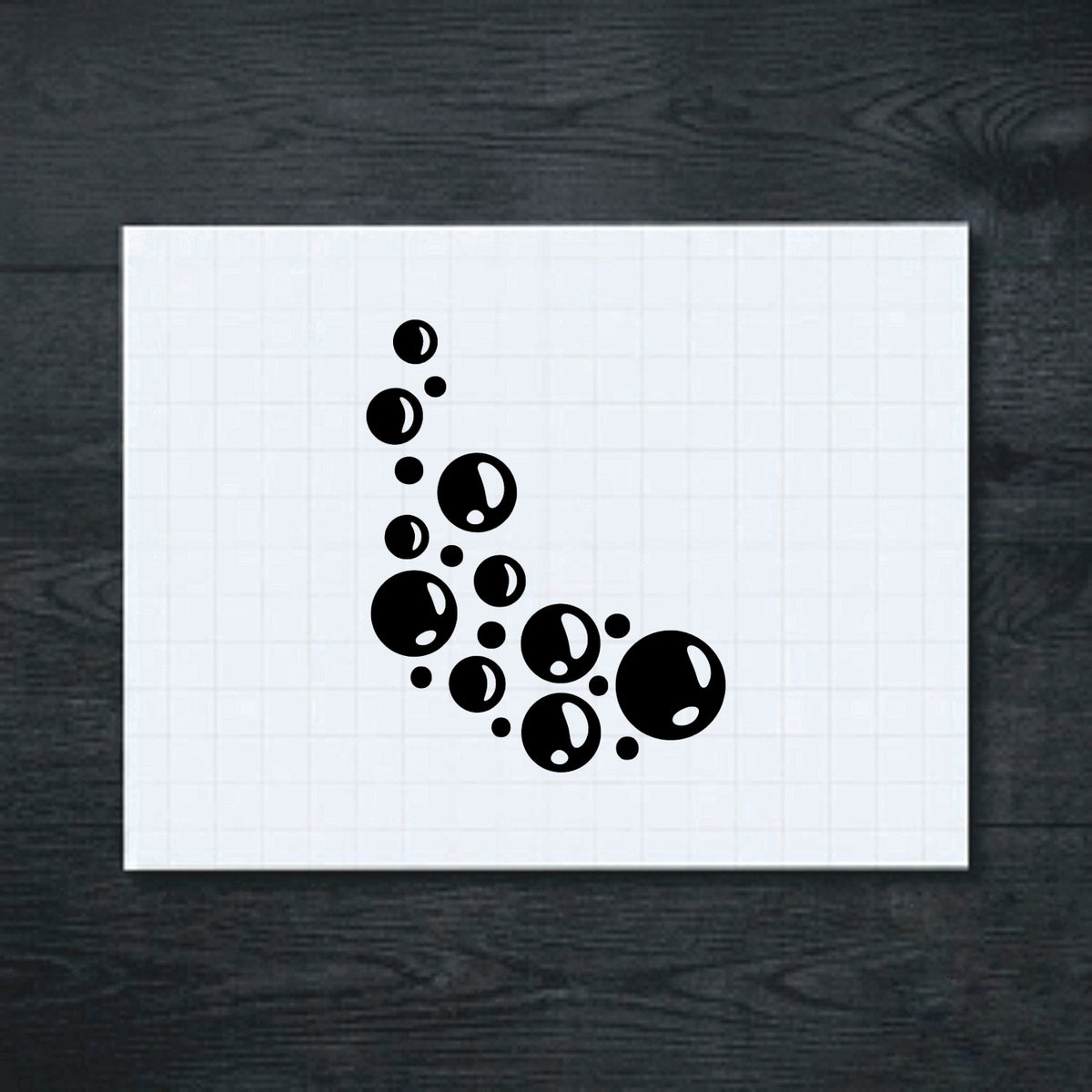 Black falling bubbles vinyl sticker
