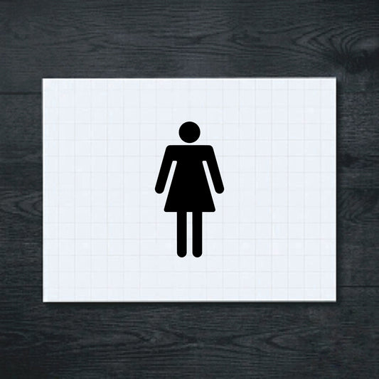 Black female toilet symbol sticker