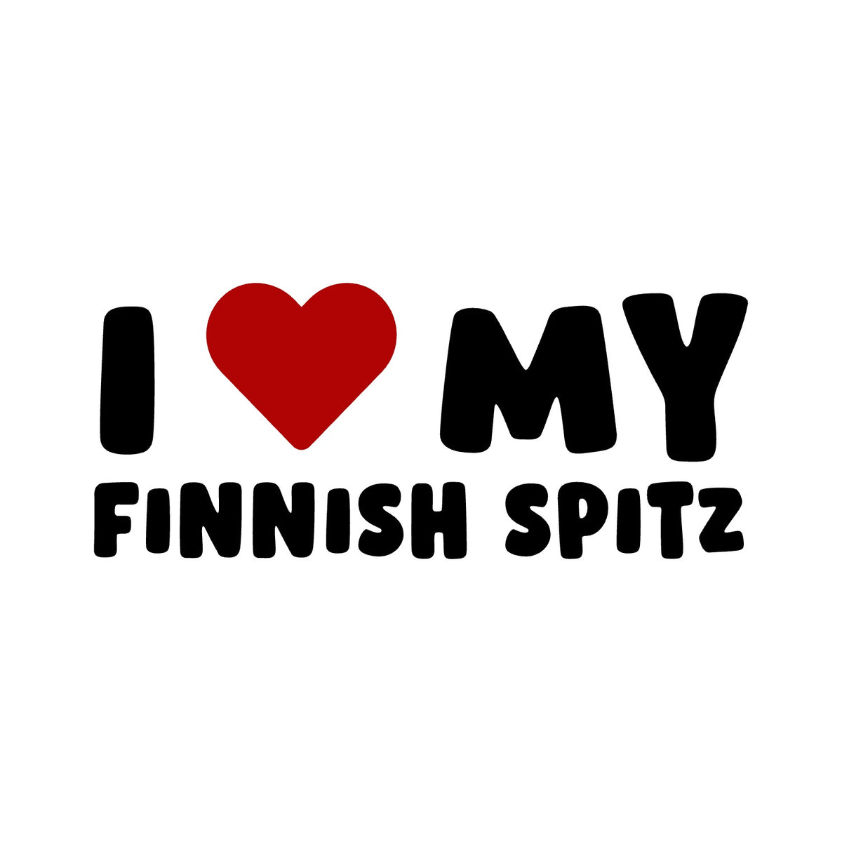 Finnish Spitz – I LOVE MY DOG Sticker – Car Window Decal – black sticker design on white background
