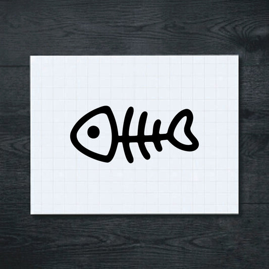 Black fish skeleton vinyl sticker