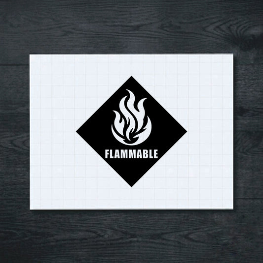 Black Flammable warning sticker