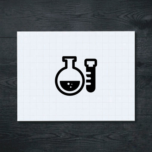 Black Flask and Test Tube vinyl sticker