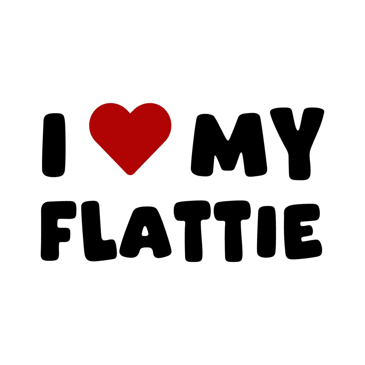 Flattie – I LOVE MY DOG Sticker – Car Window Decal – black sticker design on white background