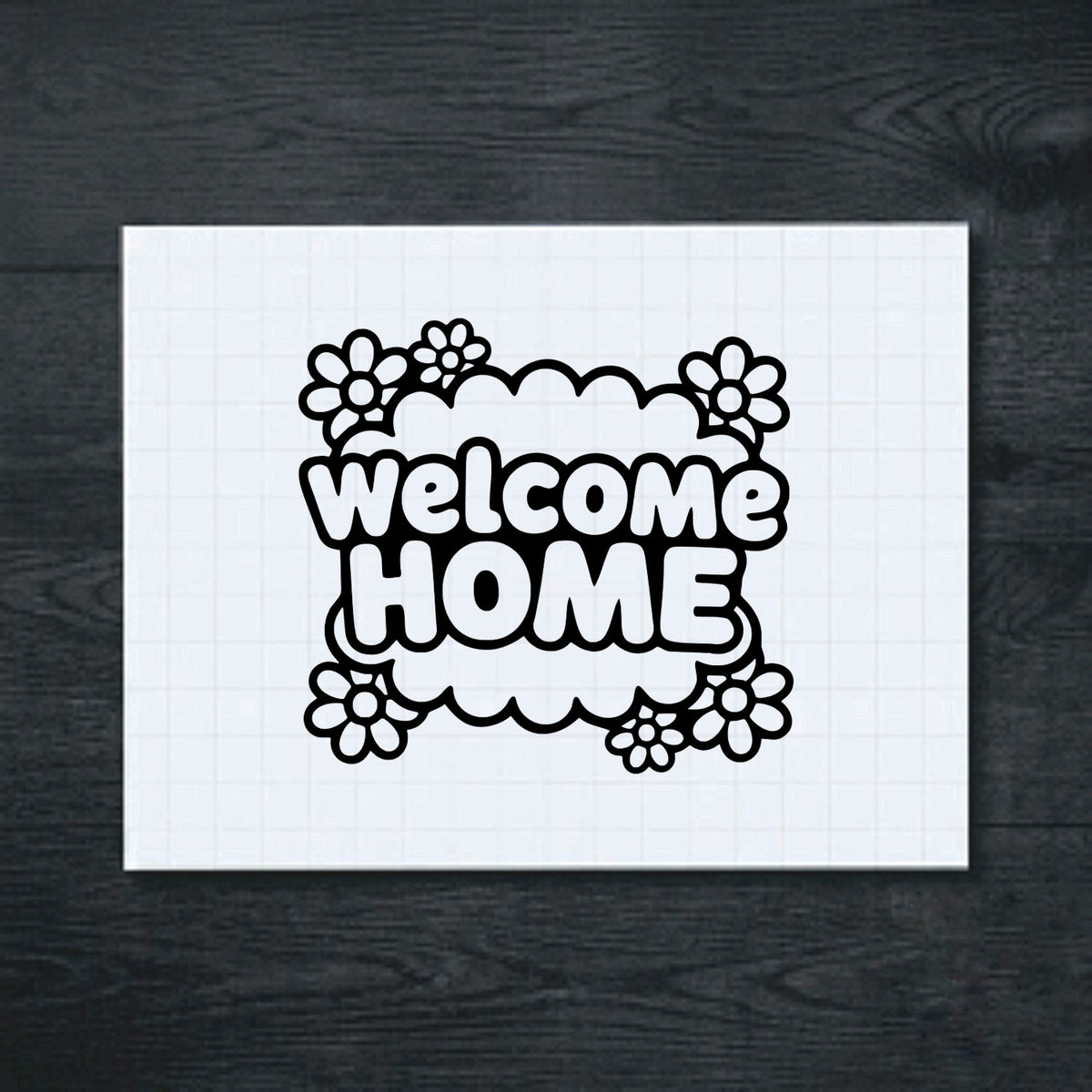 Black Welcome Home vinyl sticker