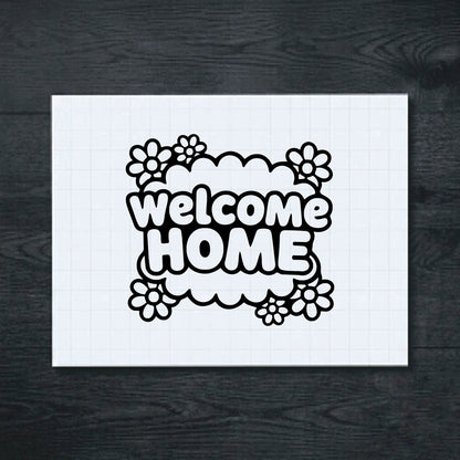 Black Welcome Home vinyl sticker