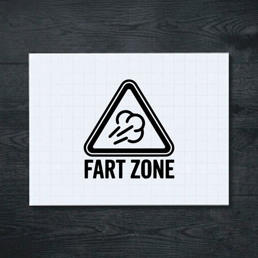 Black FART ZONE vinyl sticker