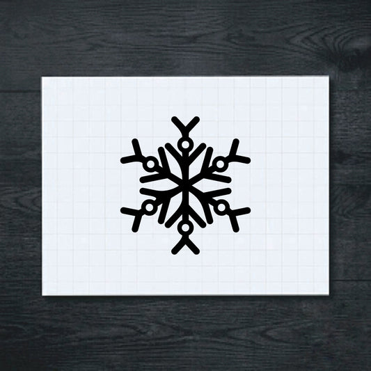 Black geometric ice crystal vinyl sticker
