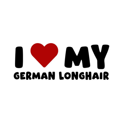 German Longhaired Pointer – I LOVE MY DOG Sticker – Car Window Decal – black sticker design on white background