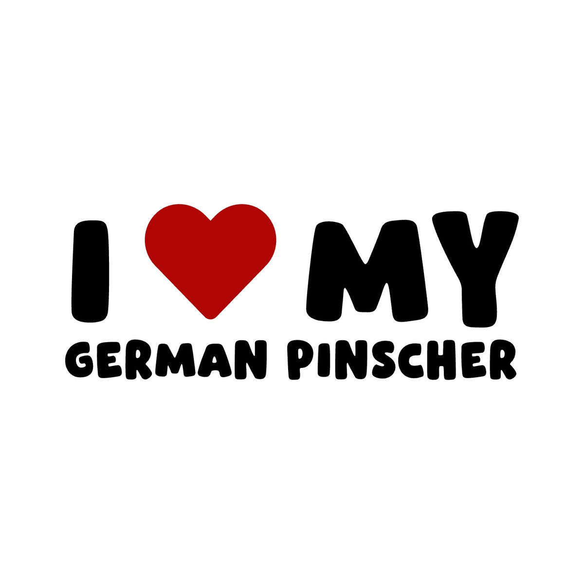 German Pinscher – I LOVE MY DOG Sticker – Car Window Decal – black sticker design on white background
