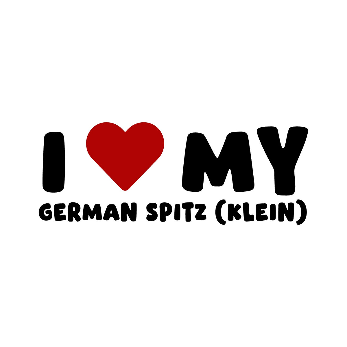 German Spitz (Klein) – I LOVE MY DOG Sticker – Car Window Decal – black sticker design on white background