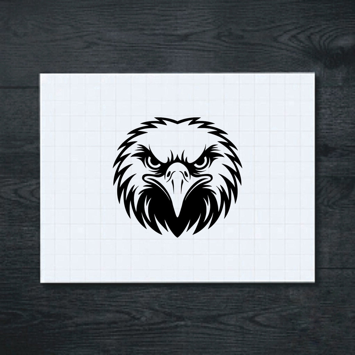 Black glowering eagle beak vinyl sticker