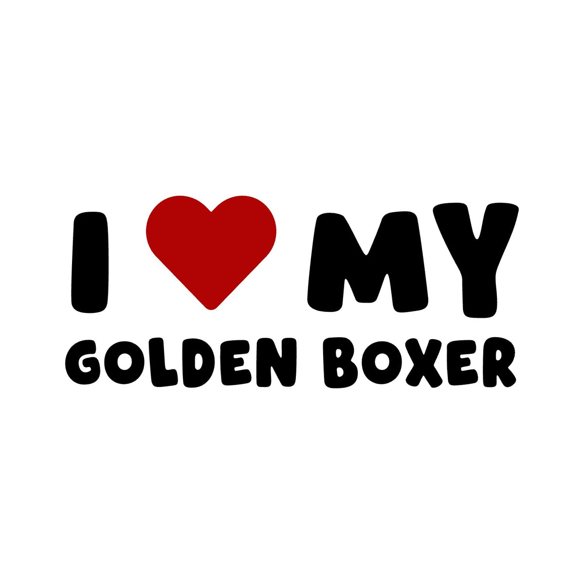 Golden Boxer – I LOVE MY DOG Sticker – Car Window Decal – black sticker design on white background
