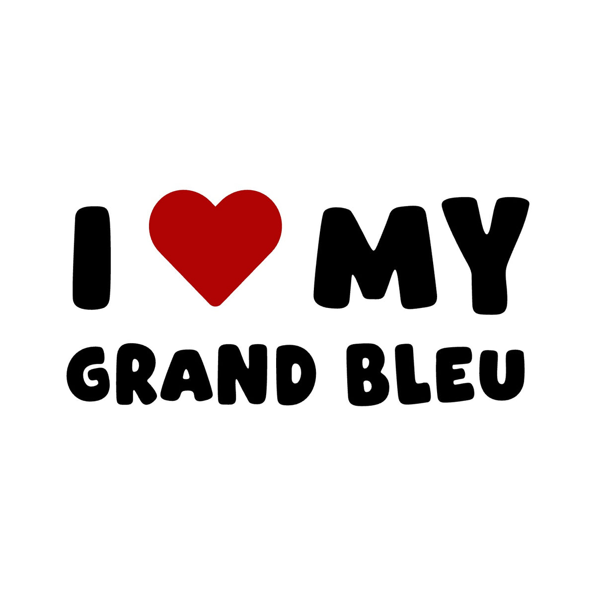 Grand Bleu – I LOVE MY DOG Sticker – Car Window Decal – black sticker design on white background