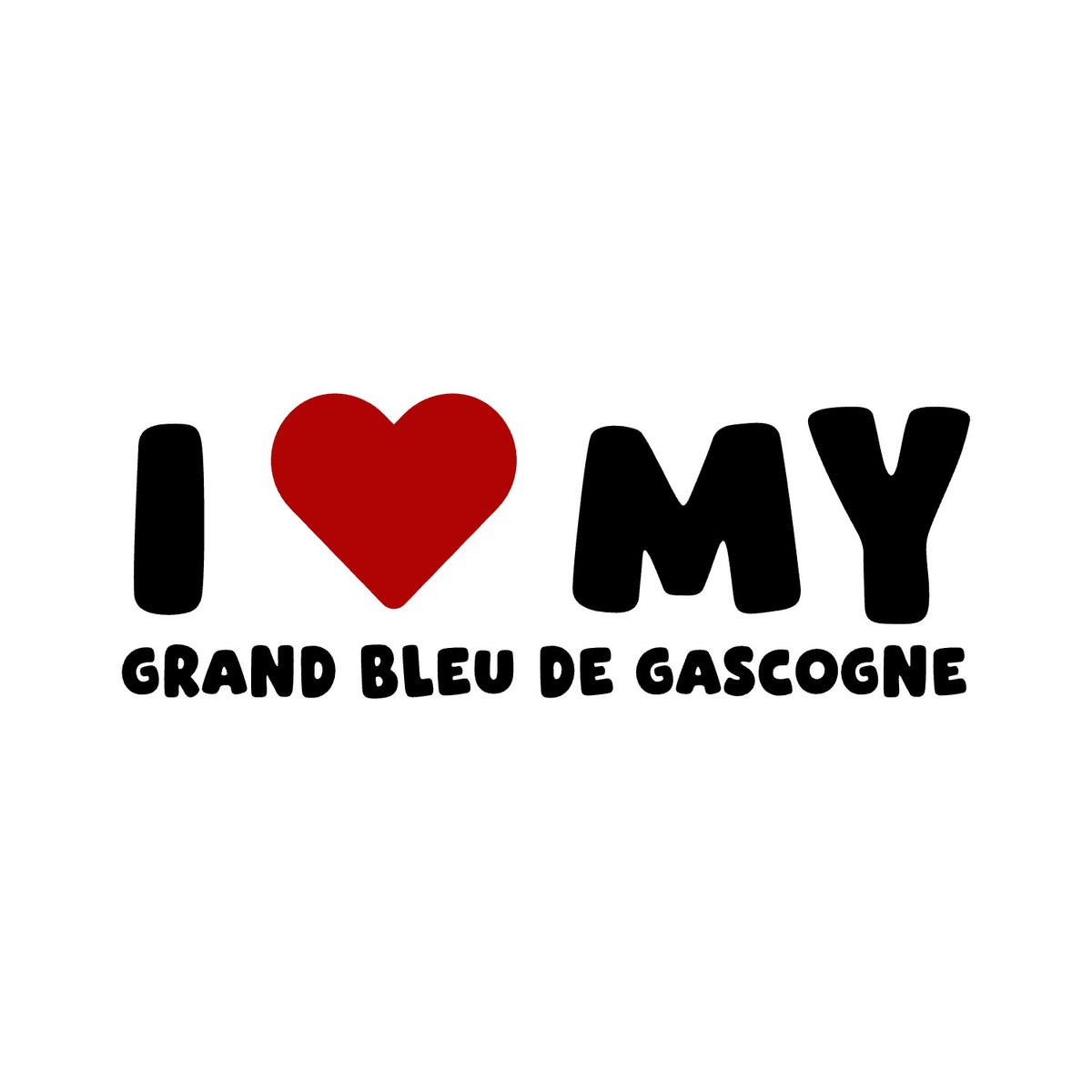 Grand Bleu De Gascogne – I LOVE MY DOG Sticker – Car Window Decal – black sticker design on white background