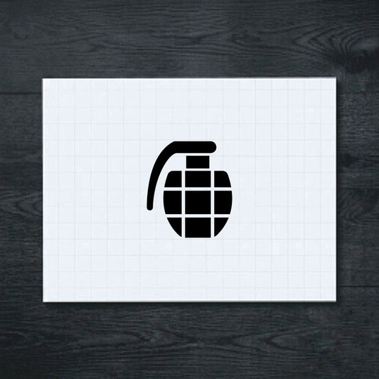 Black hand grenade vinyl sticker
