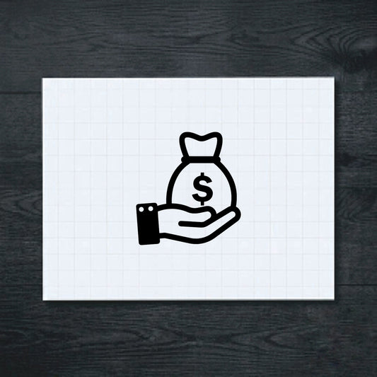 Black Hands Holding a Money Bag vinyl sticker