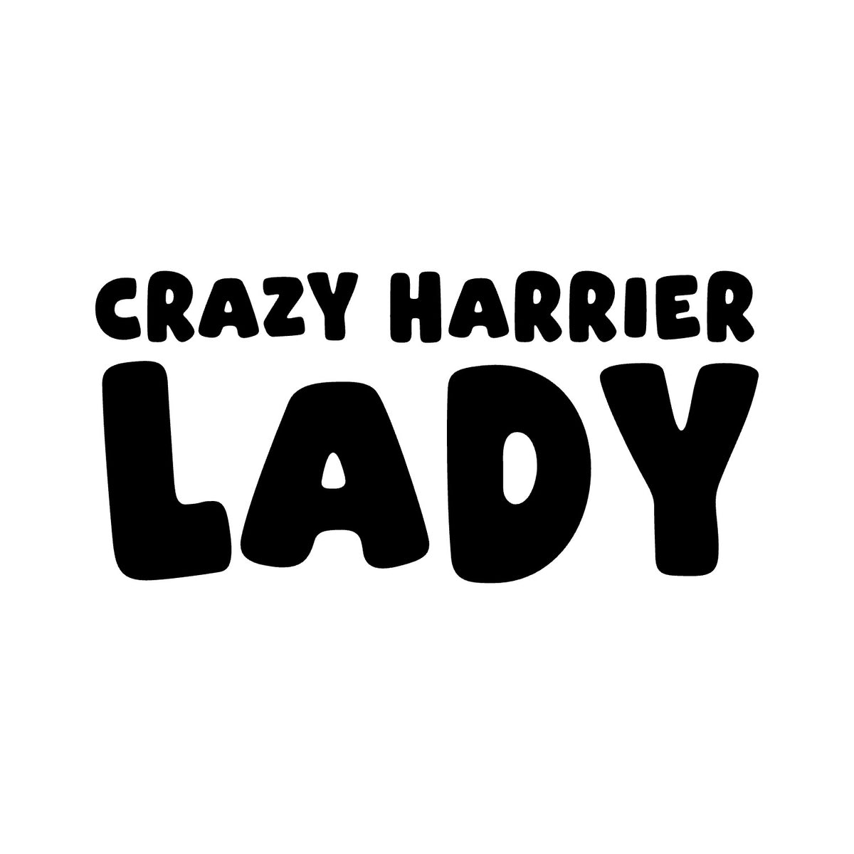 Harrier – CRAZY DOG LADY Sticker – Car Window Decal – black sticker design on white background