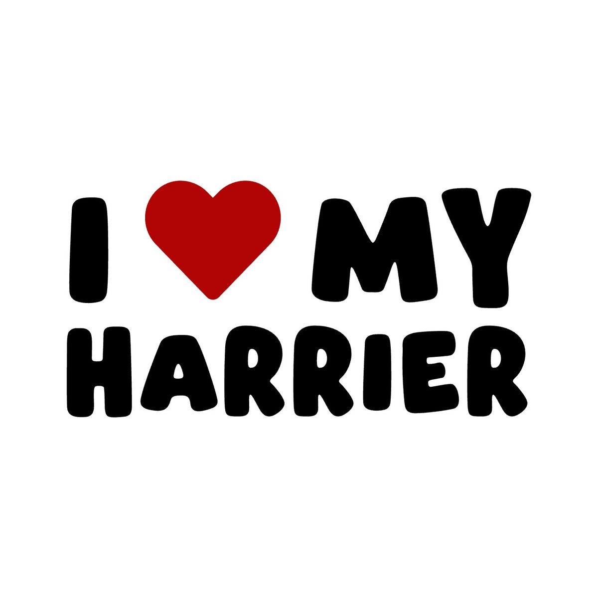Harrier – I LOVE MY DOG Sticker – Car Window Decal – black sticker design on white background