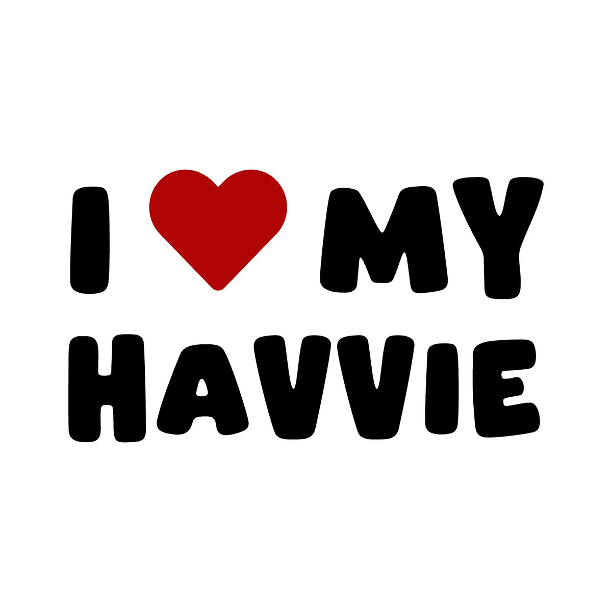 Havvie – I LOVE MY DOG Sticker – Car Window Decal – black sticker design on white background