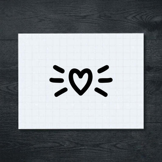 Black Heart with Rays vinyl sticker
