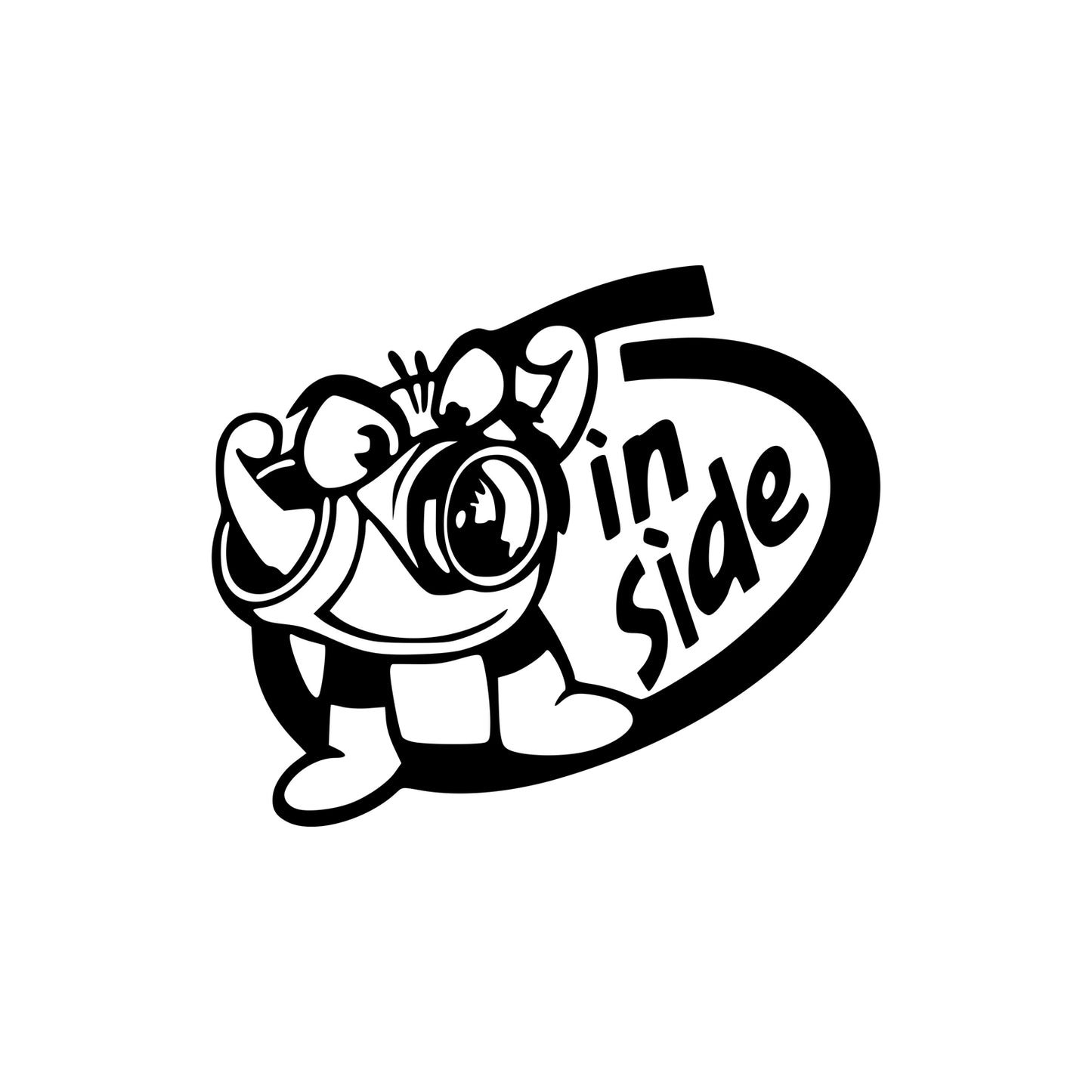 Black Turbo Inside vinyl sticker design on a white background.