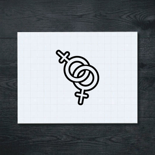 Black Interlocking Female Symbols vinyl sticker