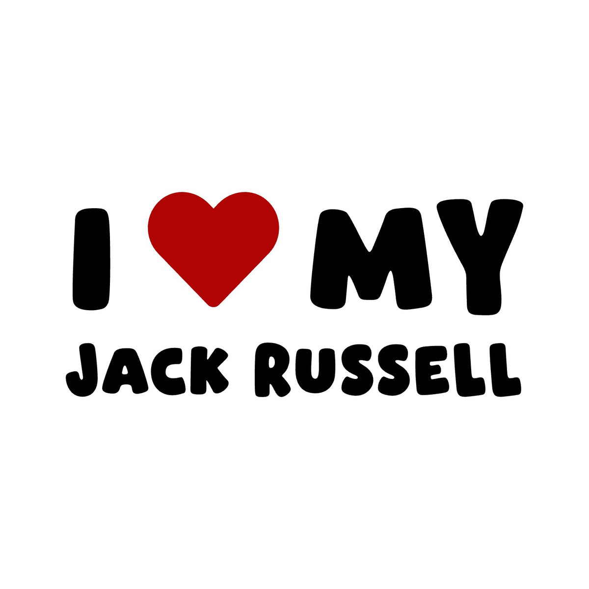 Jack Russell – I LOVE MY DOG Sticker – Car Window Decal – black sticker design on white background
