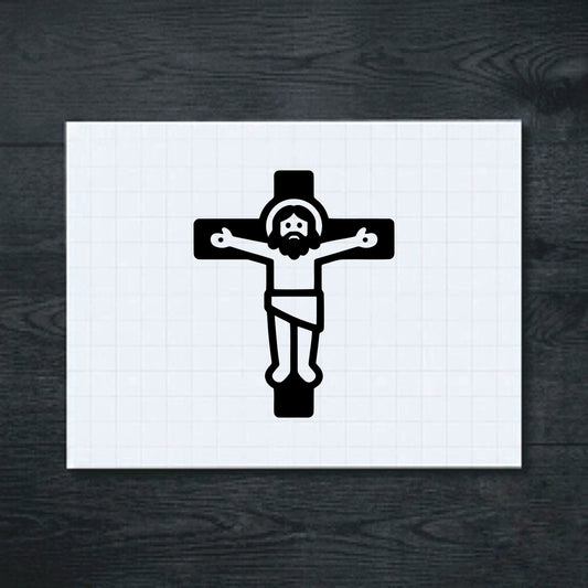 Black Jesus Christ crucifix sticker