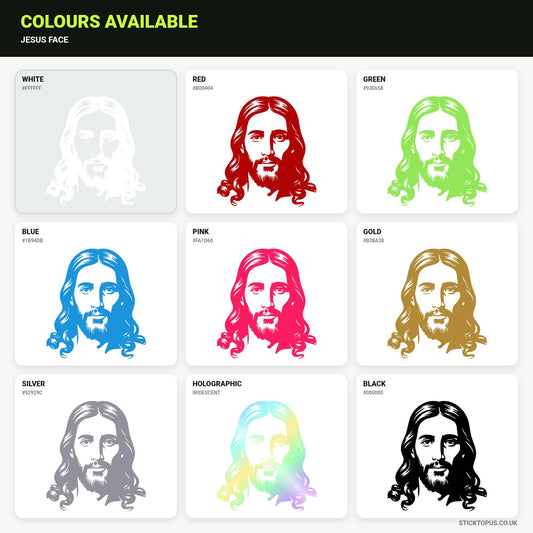 Vinyl colour options for Jesus face vinyl sticker