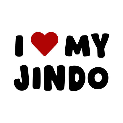 Jindo – I LOVE MY DOG Sticker – Car Window Decal – black sticker design on white background