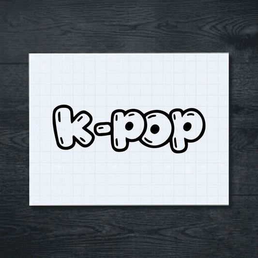 Black K-Pop Bubble Lettering vinyl sticker