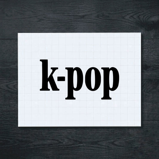 Black K-pop vinyl sticker