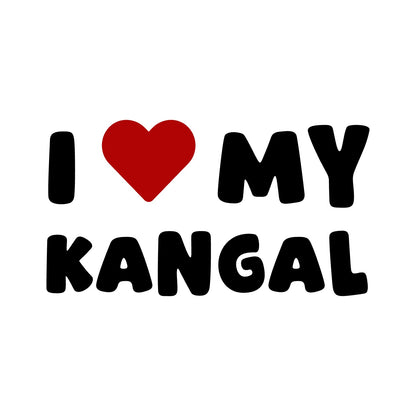 Kangal – I LOVE MY DOG Sticker – Car Window Decal – black sticker design on white background