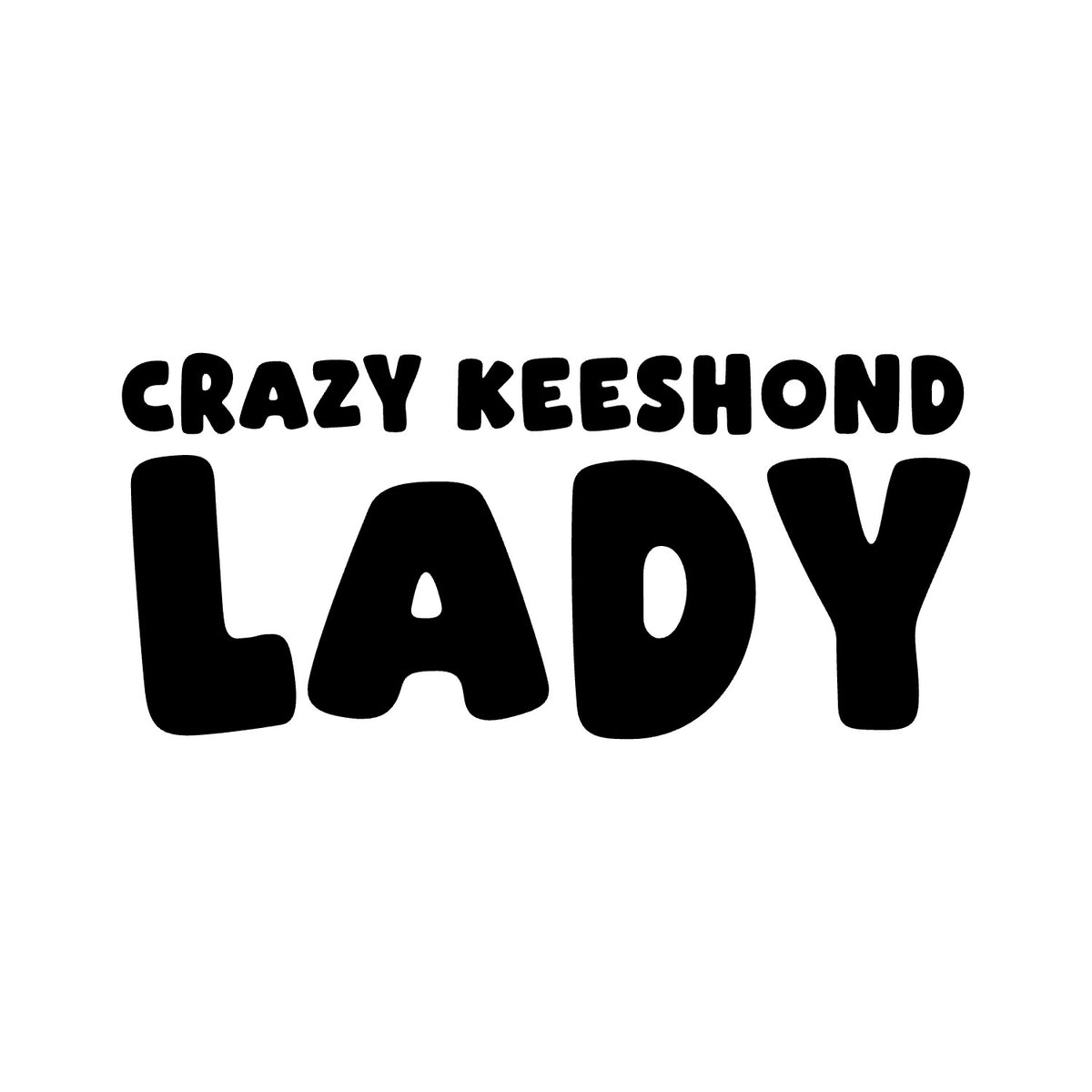 Keeshond – CRAZY DOG LADY Sticker – Car Window Decal – black sticker design on white background