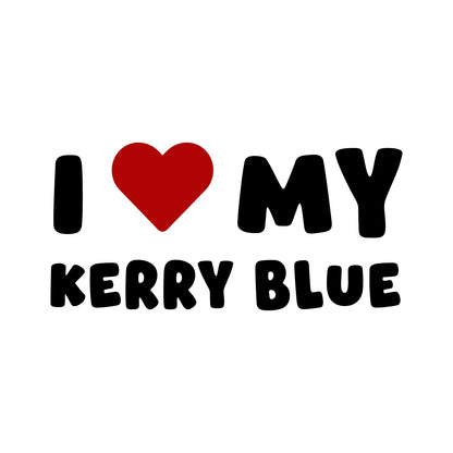 Kerry Blue – I LOVE MY DOG Sticker – Car Window Decal – black sticker design on white background