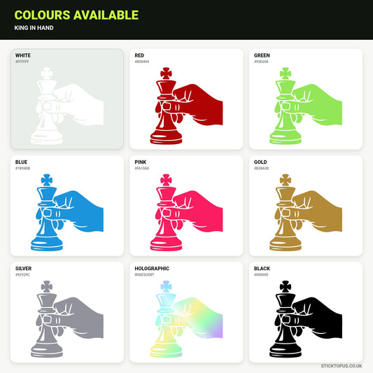 Vinyl colour options for King in Hand vinyl sticker