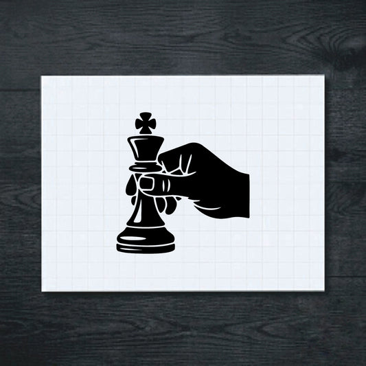Black King in Hand vinyl sticker