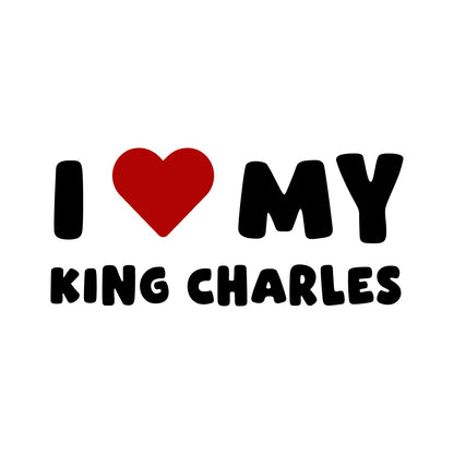 King Charles – I LOVE MY DOG Sticker – Car Window Decal – black sticker design on white background